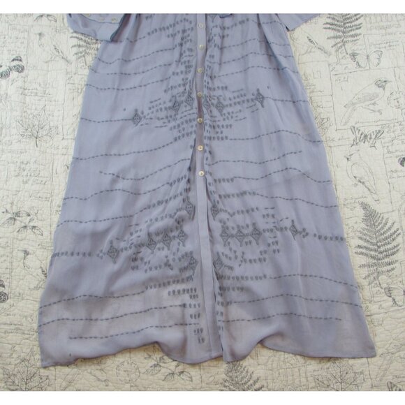 Soft Surroundings Dusty Lilac Ibiza Embroidered Georgette 2 piece Dress size S - Picture 6 of 9